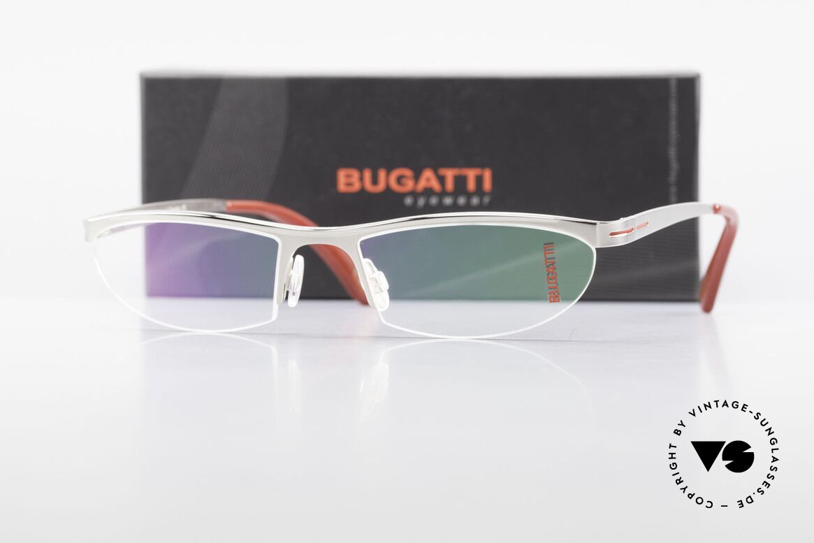 Bugatti 497 Palladium Vintage Brille Nylor, Größe: large, Passend für Herren