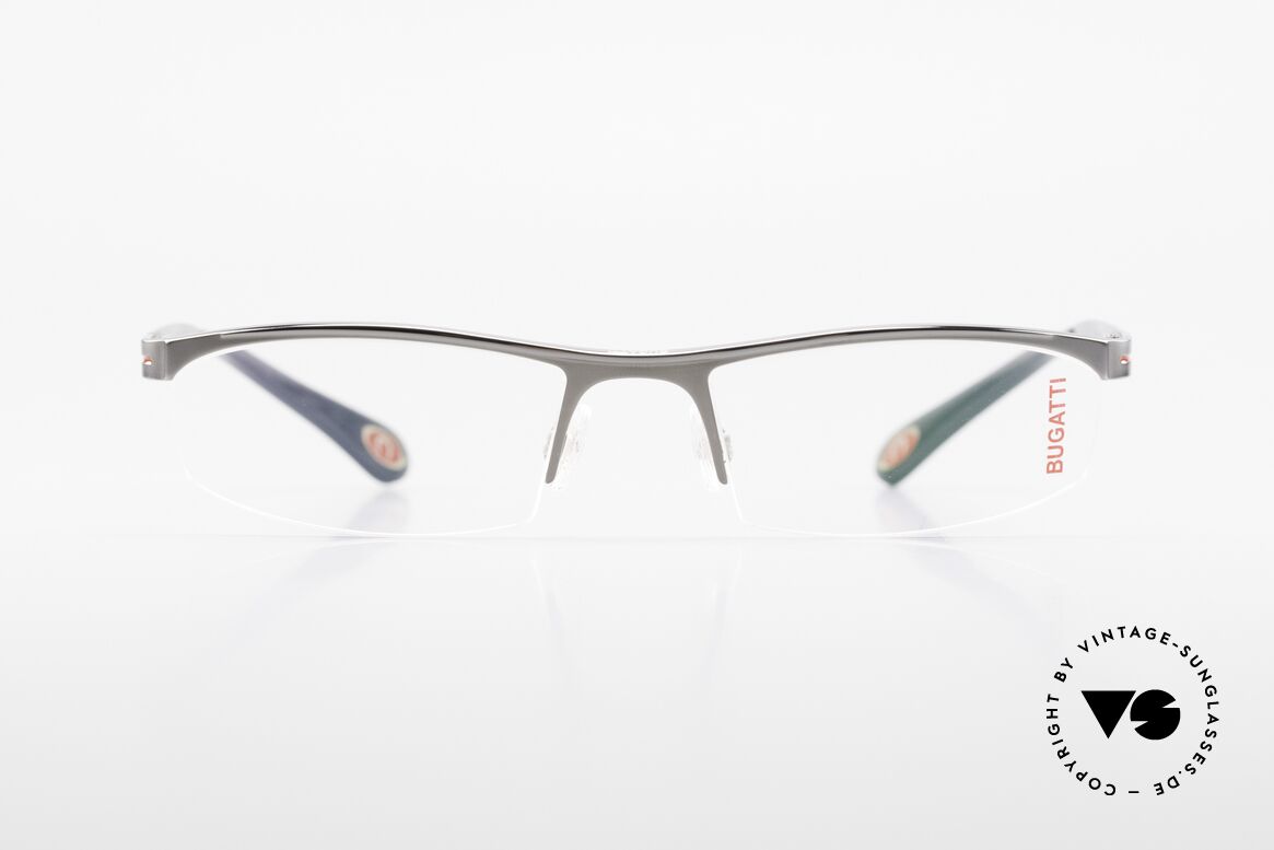 Bugatti 495 Ruthenium Nylor Brille Luxus, BUGATTI Brille, Mod. 495, 024 Large Gr. 55/19, Passend für Herren