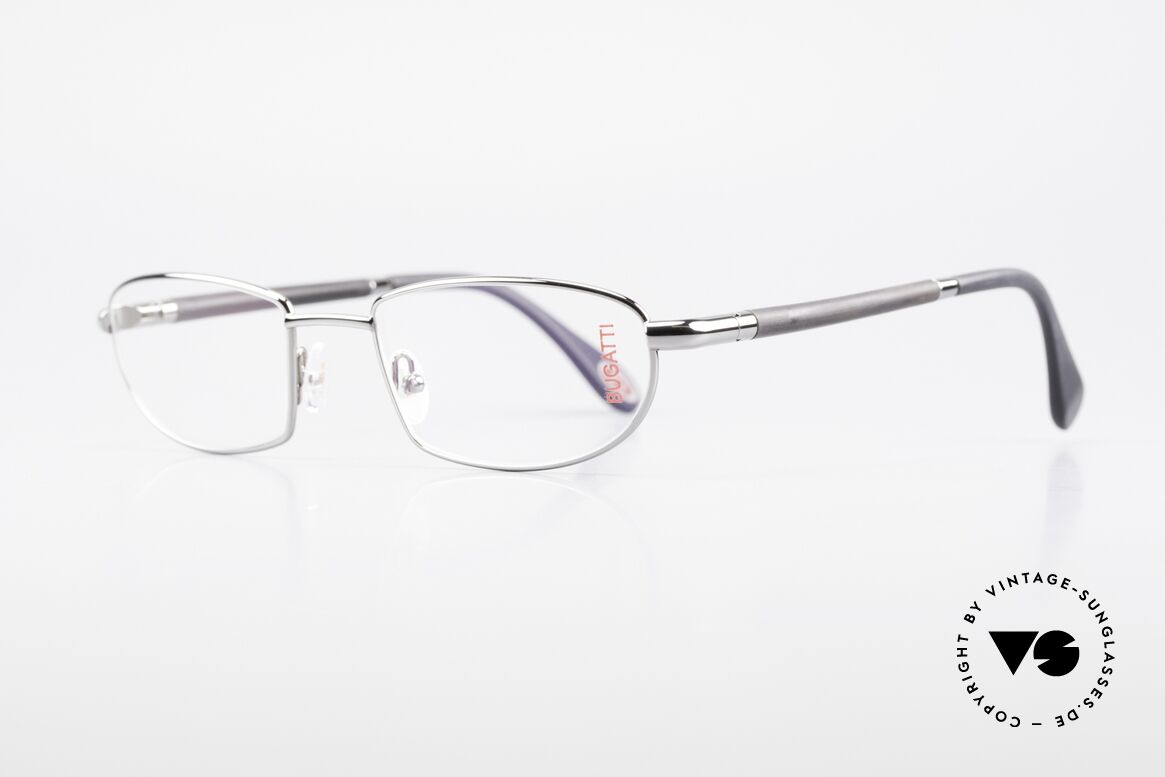 Bugatti 537 Echthorn Brille Ruthenium, Bügel sind aus echtem dunklen Horn (Naturmaterial), Passend für Herren
