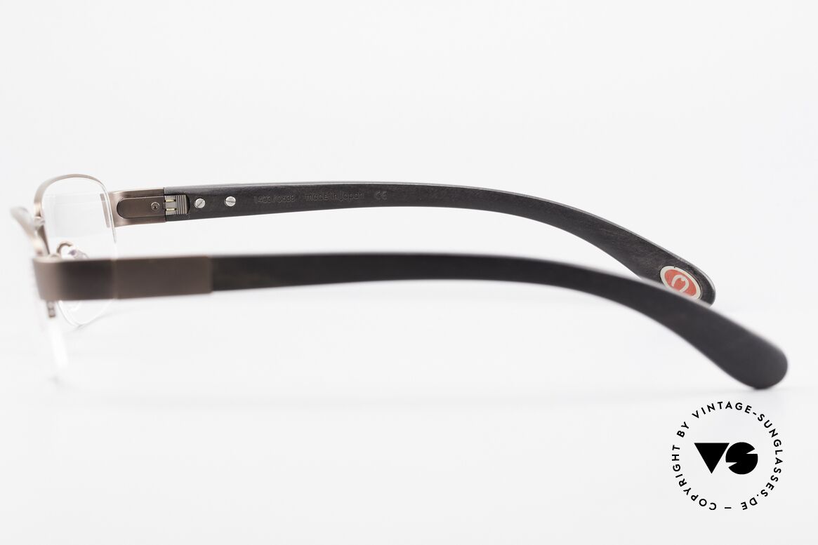 Bugatti 529 XL Ebenholz Titanium Brille, flexible Federscharniere für eine optimale Passform, Passend für Herren