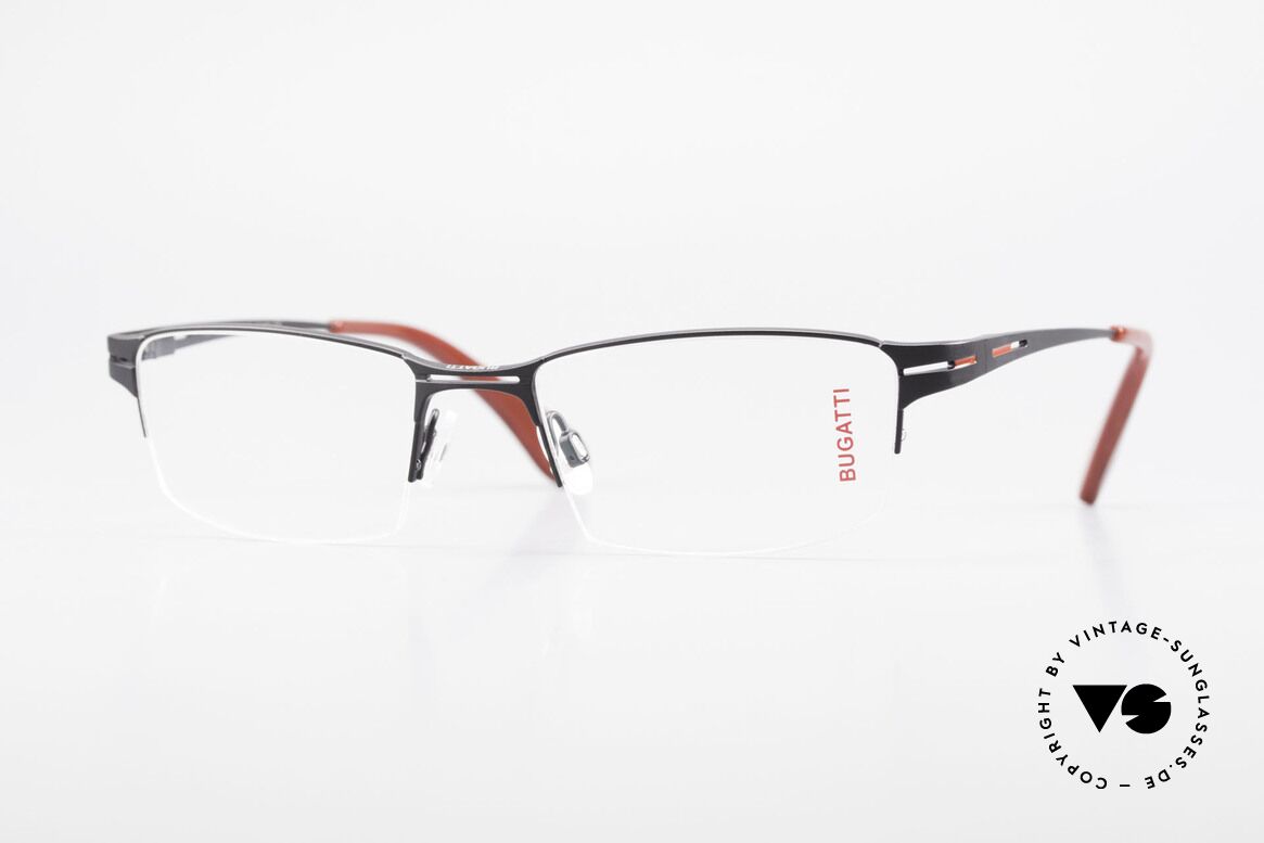 Bugatti 456 Titanium Brille Nylor Faden, original BUGATTI vintage Nylor-Brillenfassung, Passend für Herren