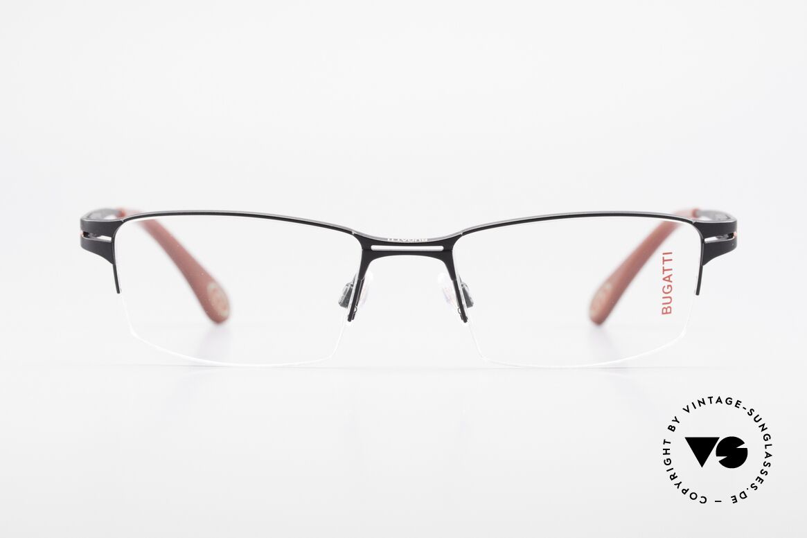 Bugatti 456 Titanium Brille Nylor Faden, XL Titanium-Rahmen mit Nylor-Faden (nur 19g), Passend für Herren