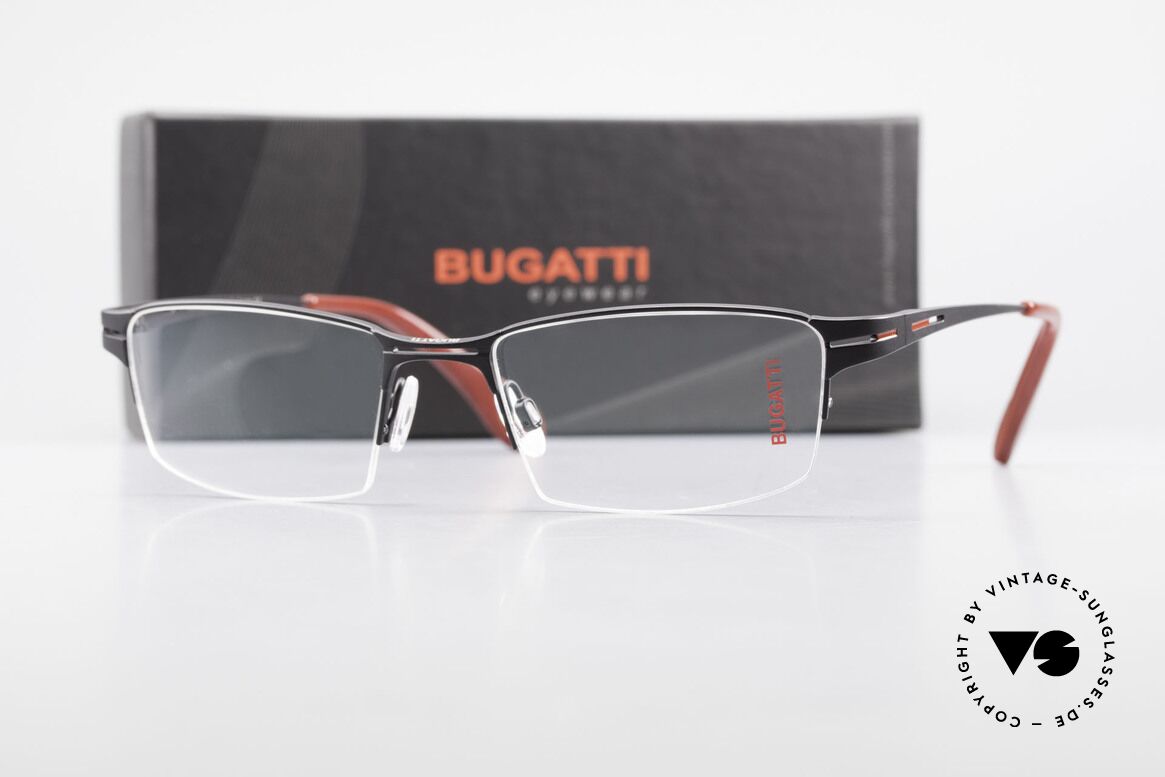 Bugatti 456 Titanium Brille Nylor Faden, Größe: large, Passend für Herren