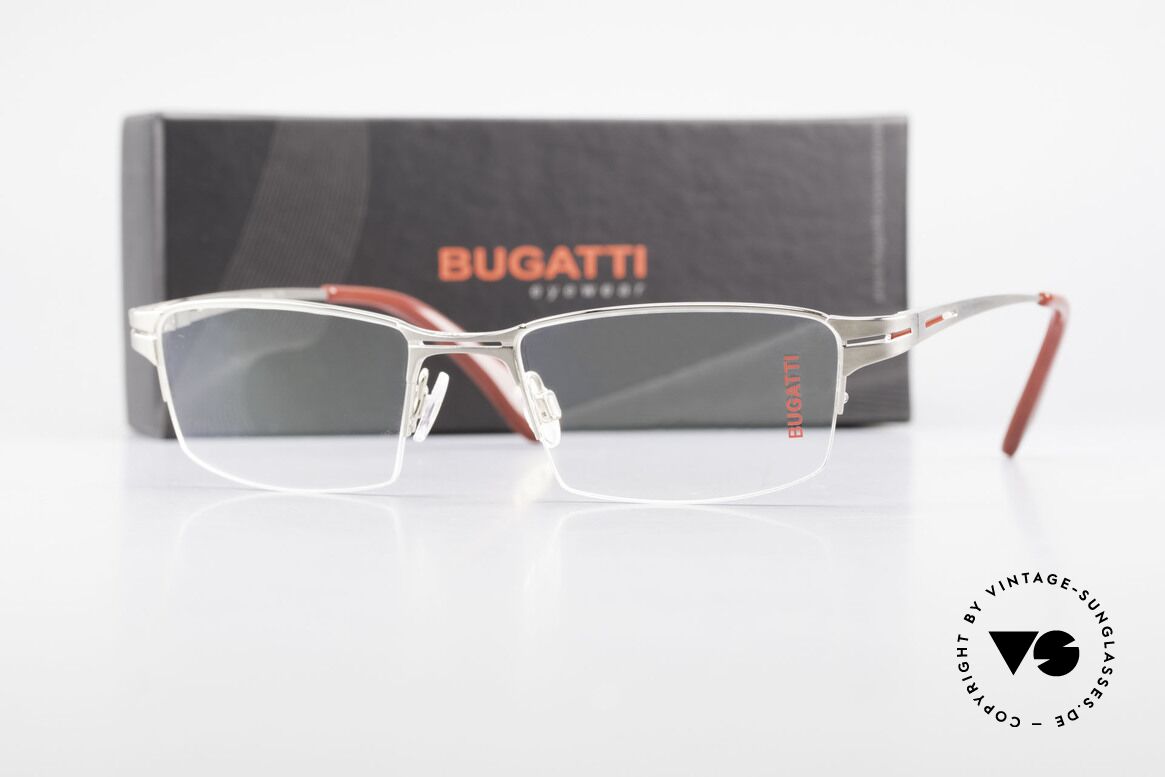 Bugatti 456 Nylor Titan Brille Palladium, Größe: large, Passend für Herren