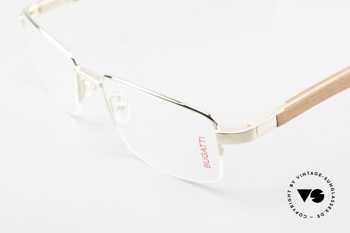 Bugatti 547 Padouk Edelholz Brille Gold L, absolutes Spitzen-Produkt in Design & Verarbeitung, Passend für Herren