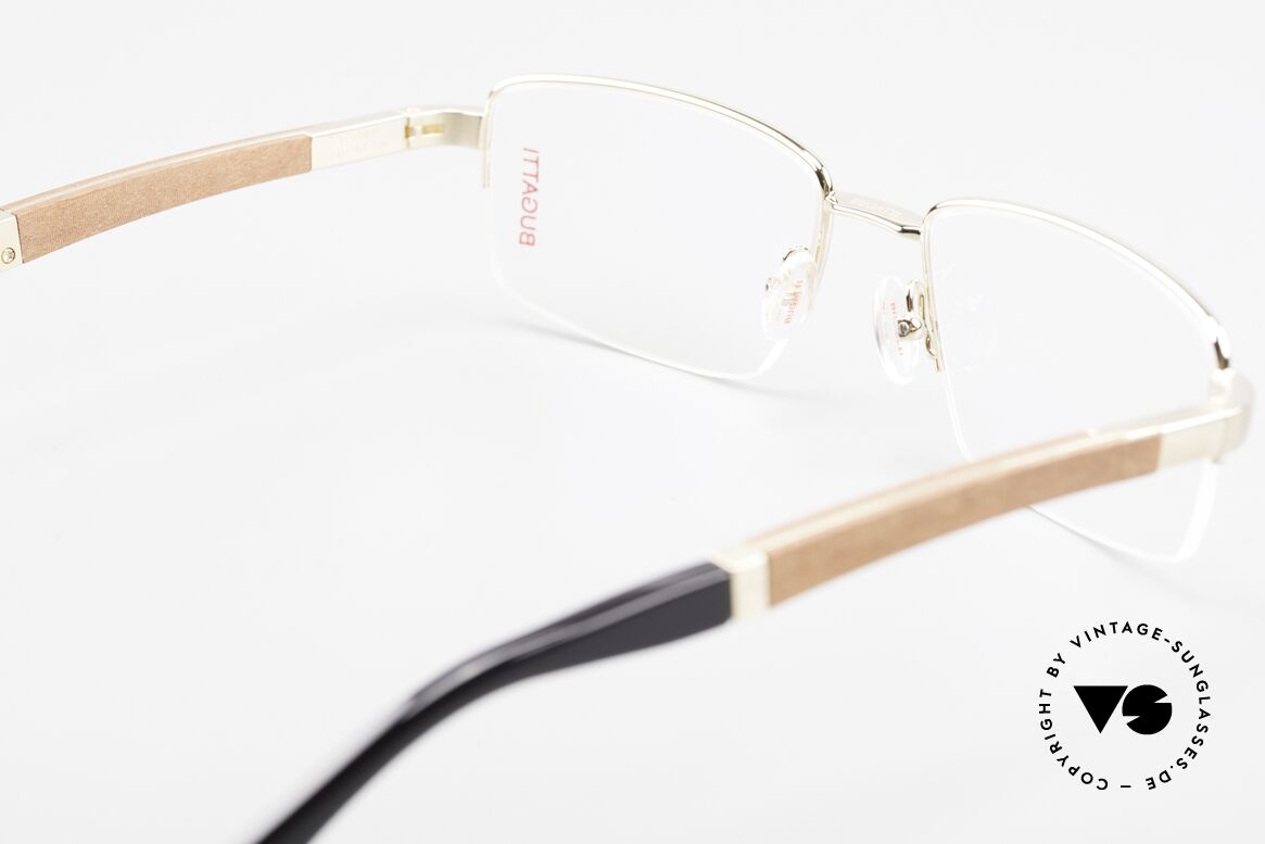 Bugatti 547 Padouk Edelholz Brille Gold L, Größe: large, Passend für Herren