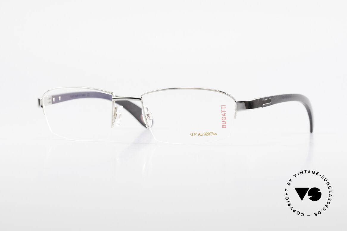 Bugatti 473 Ebenholz Weissgold Fassung, teure BUGATTI LUXUS-Brille; unglaublich veredelt!, Passend für Herren