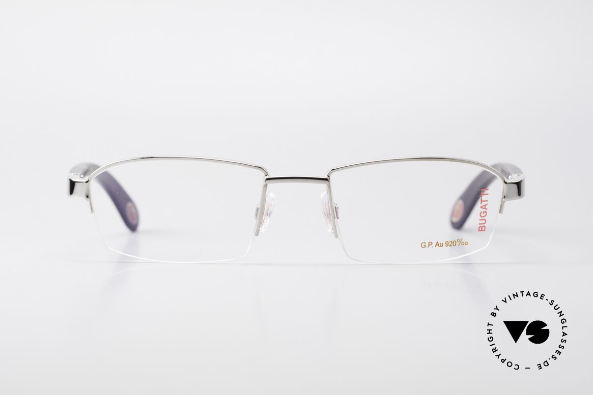 Bugatti 473 Ebenholz Weissgold Fassung, teure BUGATTI LUXUS-Brille; unglaublich veredelt!, Passend für Herren