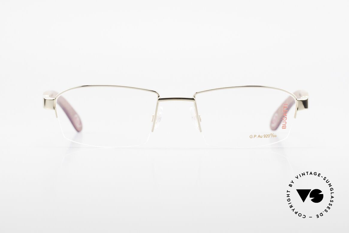 Bugatti 473 Kotibé Tropenholz Gold Brille, teure BUGATTI LUXUS-Brille; unglaublich veredelt!, Passend für Herren