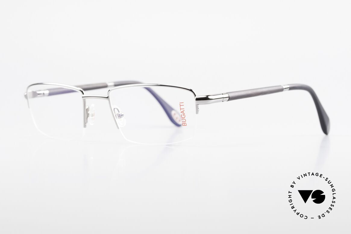 Bugatti 535 Naturhorn Brille Palladium, Bügel sind aus echtem dunklen Horn (Naturmaterial), Passend für Herren