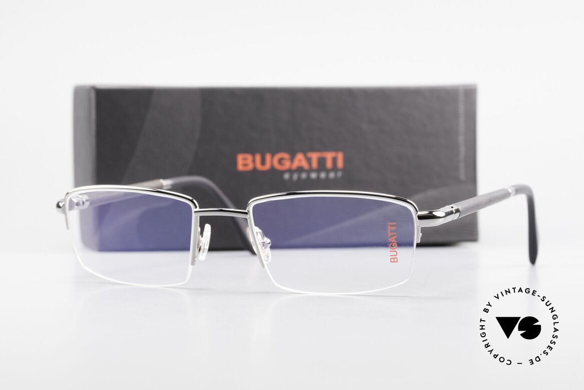 Bugatti 535 Naturhorn Brille Palladium, Größe: medium, Passend für Herren
