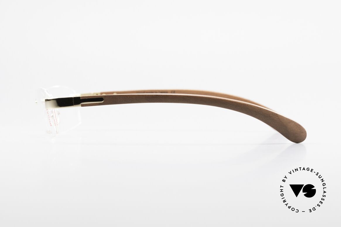 Bugatti 517 Kotibé Tropenholz Gold Brille, Metall-Fassung (LARGE Größe) ist 22kt gold-plattiert, Passend für Herren