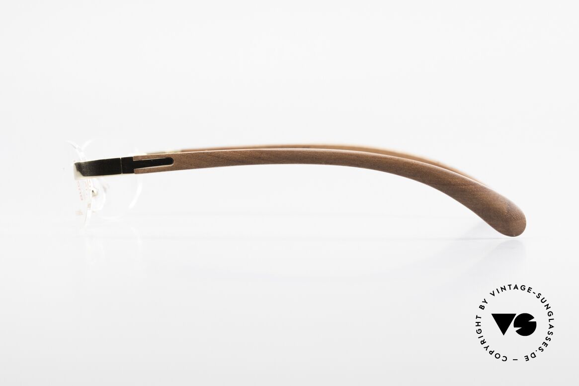 Bugatti 518 Kotibé Edelholz Gold Brille, Metall-Fassung (L Gr. 56/18)) ist 22kt gold-plattiert, Passend für Herren