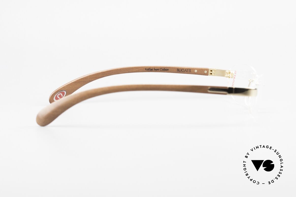 Bugatti 518 Kotibé Edelholz Gold Brille, absolutes Spitzen-Produkt in Design & Verarbeitung, Passend für Herren