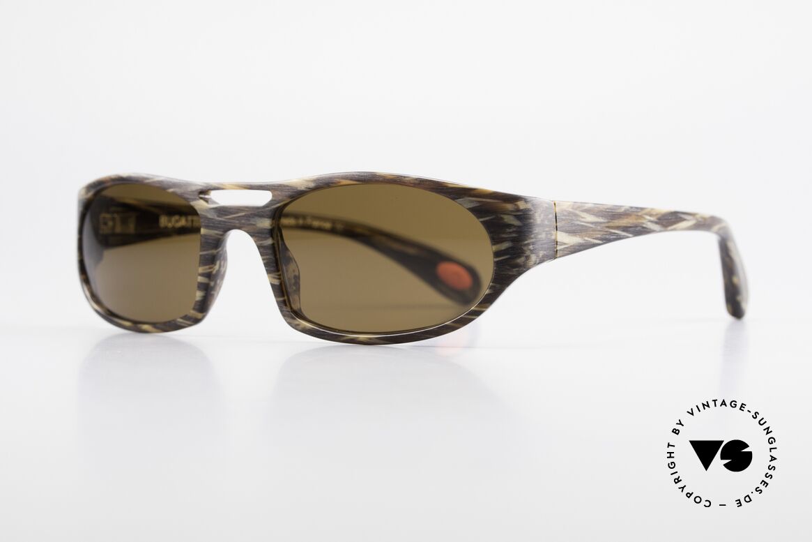 Bugatti 220 Designer Luxus Sonnenbrille, optimaler Tragekomfort dank Feder-Scharnieren, Passend für Herren