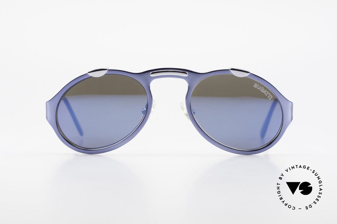 Bugatti 13164 Limited Luxus Vintage Sonnenbrille, elegante BUGATTI vintage Sonnenbrille in blau-metallic, Passend für Herren