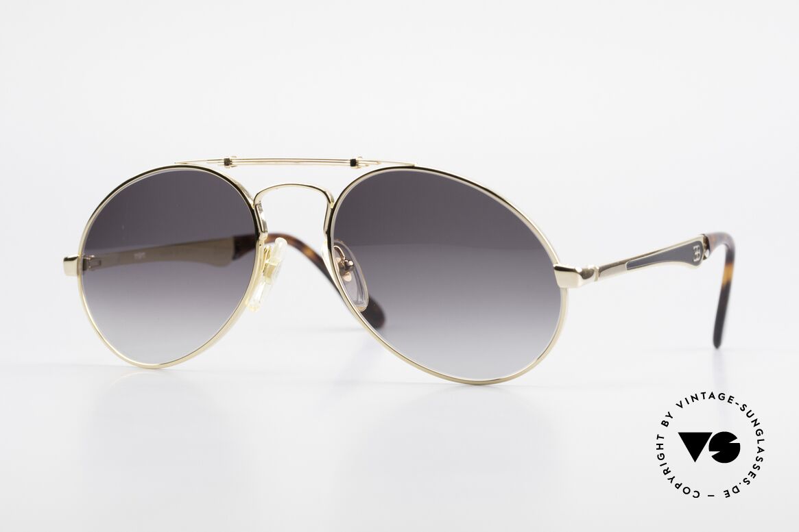 Bugatti 11911 80er Herren Luxus Sonnenbrille, 80er vintage Herren-Sonnenbrille, LARGE 56/20, Passend für Herren