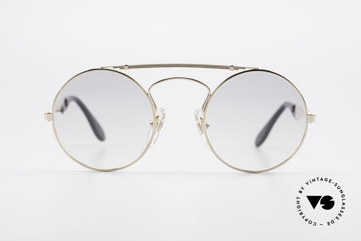 Bugatti 11711 Small Luxus Sonnenbrille Rund, sehr kostbares LUXUSmodell mit Feder-Scharnieren, Passend für Herren