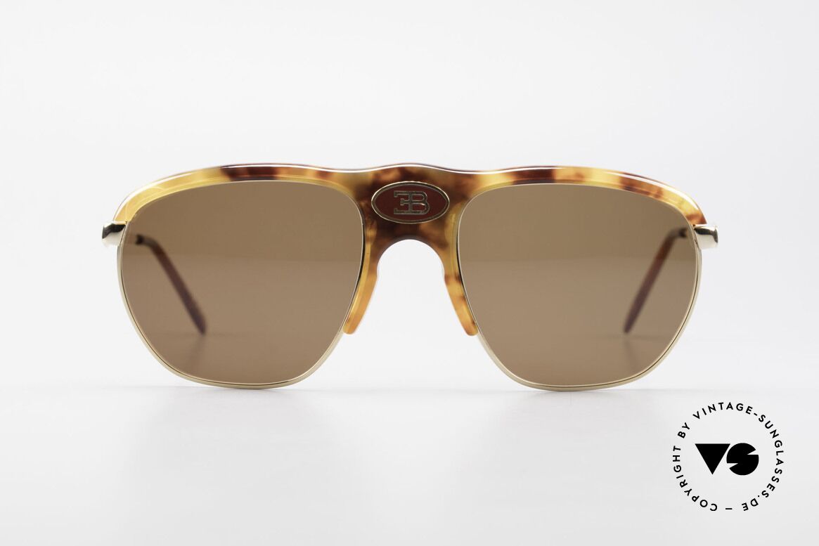 Bugatti 65218 Alte 70er Bugatti Sonnenbrille, elegante Schildpatt-Optik (Original aus den 70ern), Passend für Herren