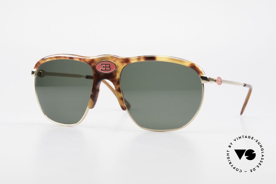 Bugatti 65218 Seltene Alte 70er Bugatti Brille, sehr seltene Bugatti VINTAGE Luxus-Sonnenbrille, Passend für Herren
