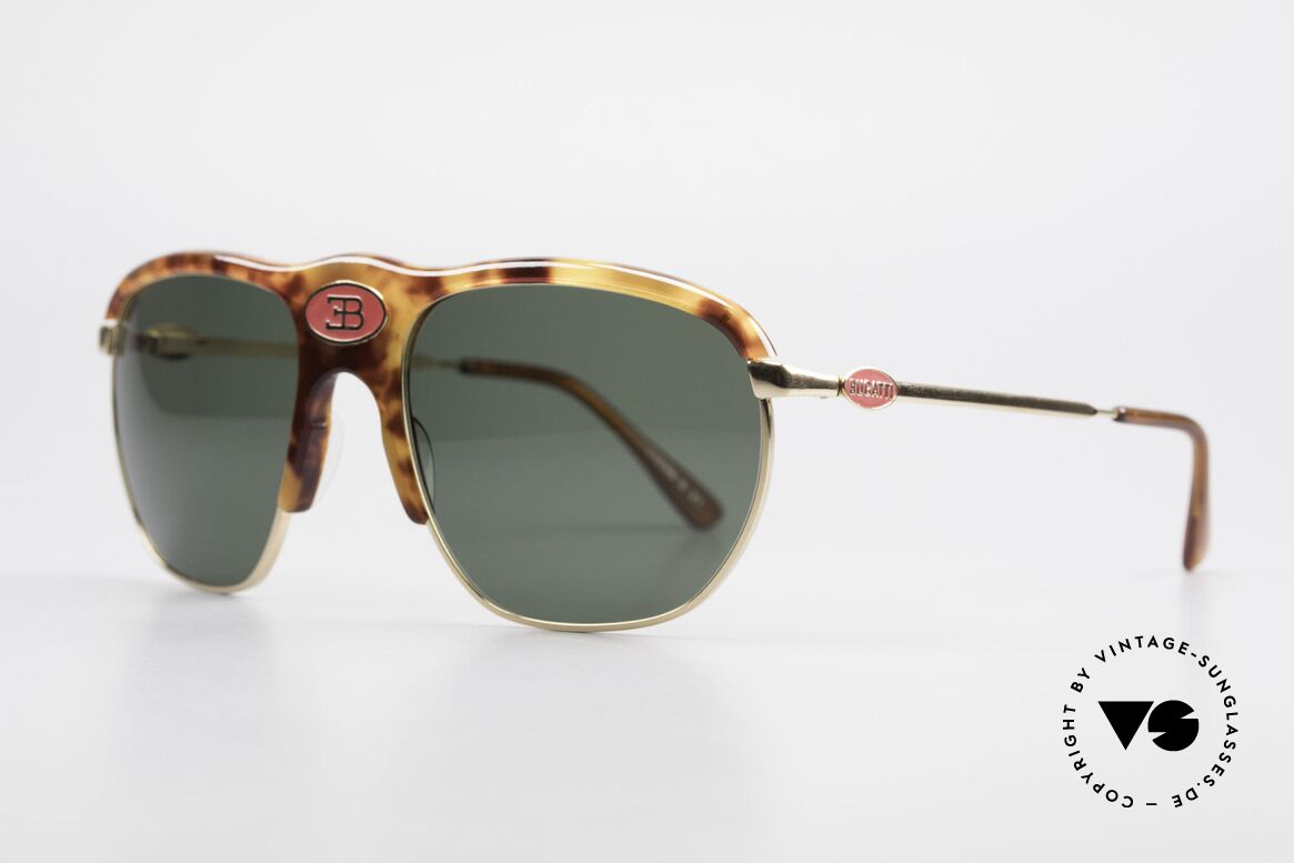 Bugatti 65218 Seltene Alte 70er Bugatti Brille, LARGE Fassung (58mm) mit zentralem Bugatti-Logo, Passend für Herren