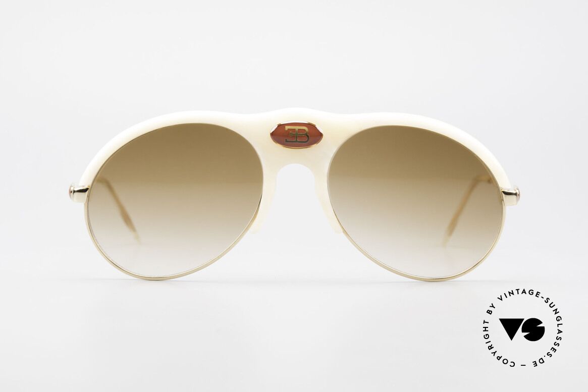 Bugatti 64748 Elfenbein Optik 70er Brille, sehr, sehr edle Bugatti vintage Luxus-Sonnenbrille, Passend für Herren