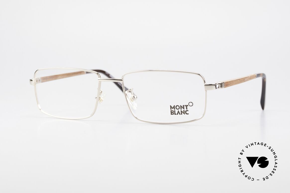Montblanc MB389 Vergoldete Herren Holzbrille, Mont Blanc Holzbrille, 389, color 028, Gr. 55/17, 140, Passend für Herren