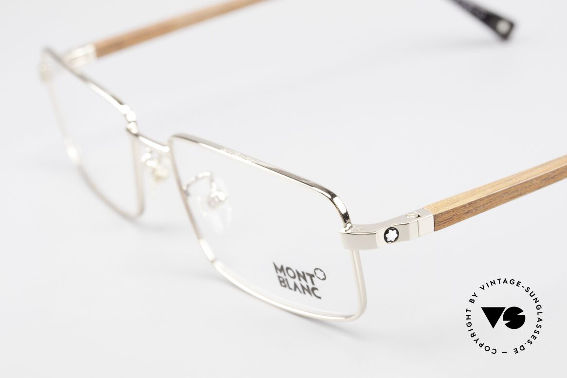 Montblanc MB389 Vergoldete Herren Holzbrille, KEINE Retrobrille, sondern ein Original von ca. 1999, Passend für Herren