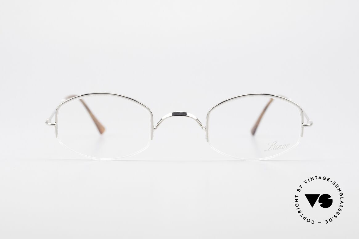 Lunor Classic Halb Randlose Vintage Brille, LUNOR = französisch für "Lunette d’Or" (Goldbrille), Passend für Herren und Damen