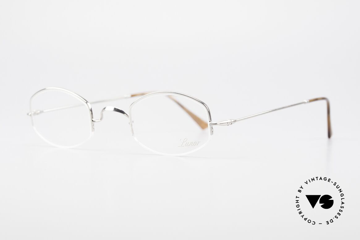 Lunor Classic Halb Randlose Vintage Brille, Brillendesign in Anlehnung an frühere Jahrhunderte, Passend für Herren und Damen