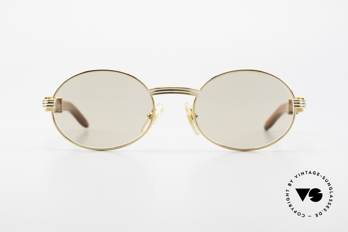 Cartier Giverny Ovale Edelholz Sonnenbrille, außergewöhnliche CARTIER vintage Luxus-Brille, Passend für Herren und Damen