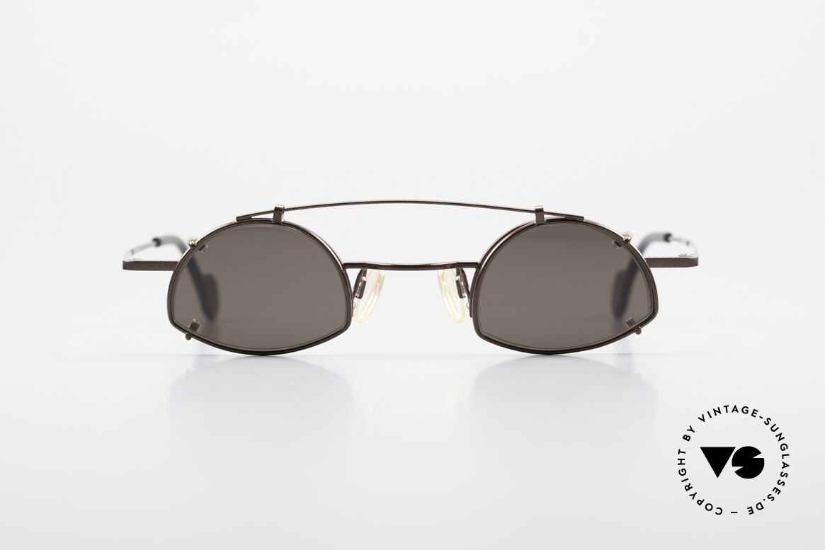 Theo Belgium Poco Kleine Brille mit Sonnenclip, vintage Theo Belgium Brillenfassung + Sonnen-Clip, Passend für Herren und Damen