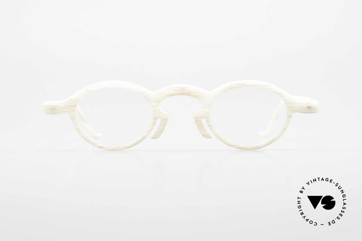 Theo Belgium Phone Brille in Elfenbein Optik, vintage 90er Theo Belgium Brille in Elfenbein-Optik, Passend für Herren und Damen