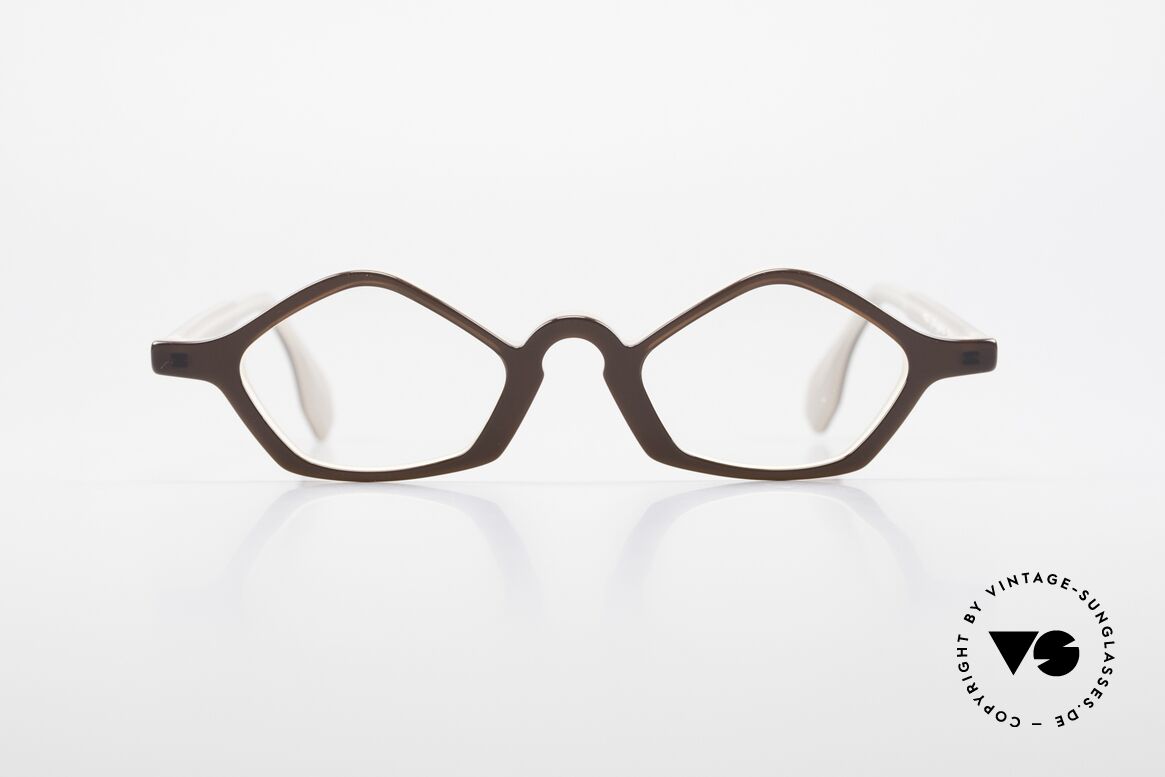 Theo Belgium Polygone Vieleck Brille Aus Kunststoff, vintage 90er Theo Belgium Brille in KLEINER Größe, Passend für Herren und Damen
