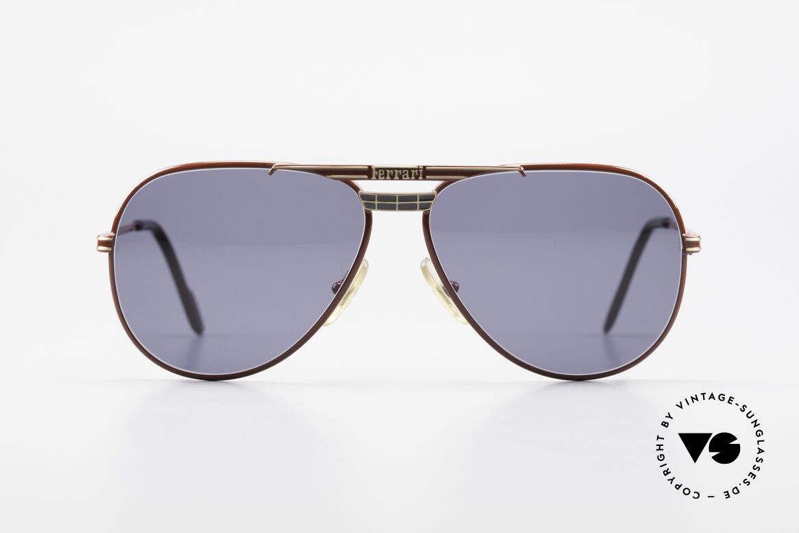 Ferrari F13 Sportliche Aviator Brille 80er, vintage Ferrari Designersonnenbrille von circa 1989/90, Passend für Herren