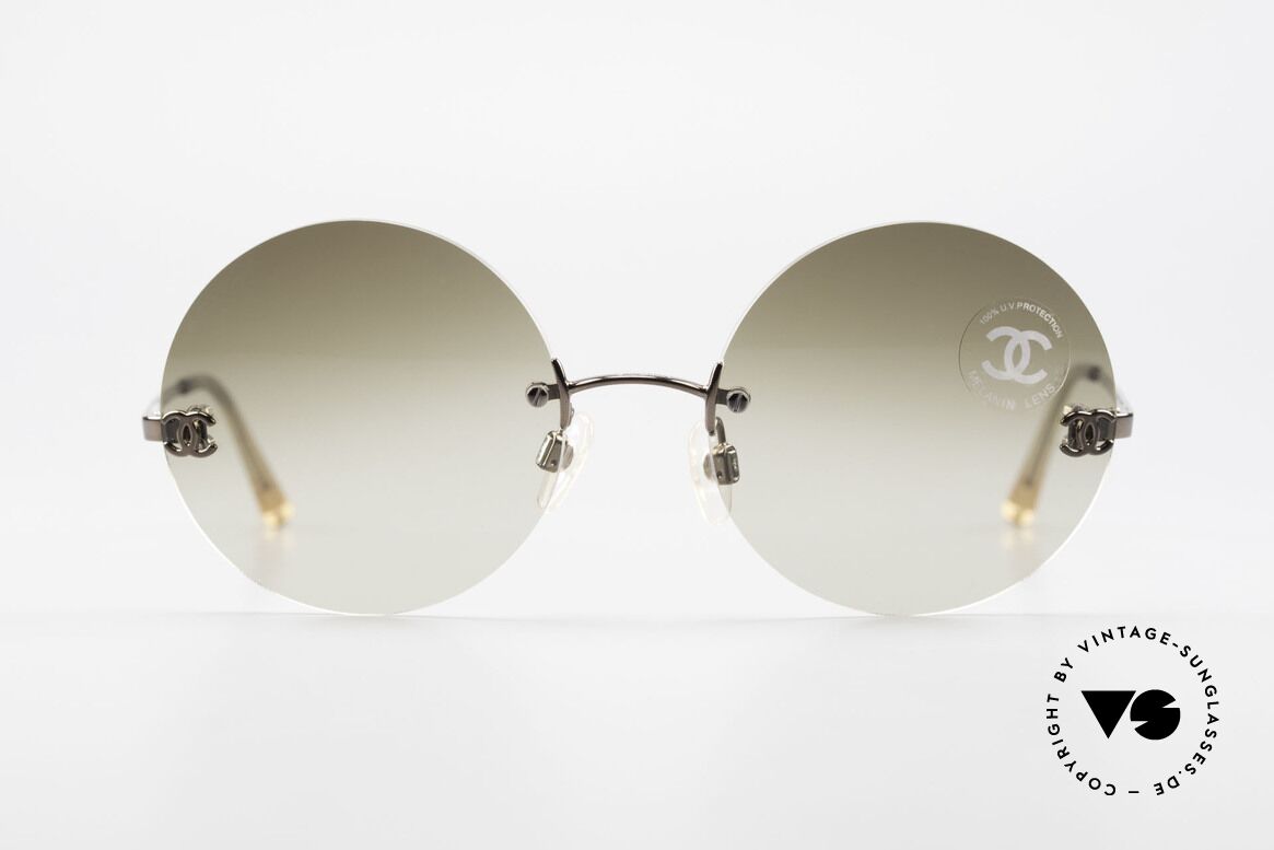 Chanel 4056 Runde 90er Luxus Sonnenbrille, CHANEL Brille 4056, Größe 53-18, 130 in Farbe c204, Passend für Herren und Damen