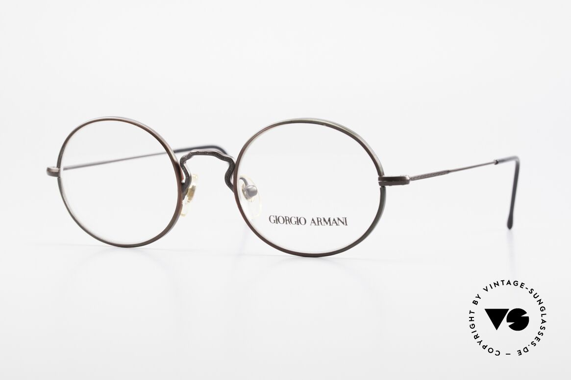Giorgio Armani 247 Lackierung Glänzt Braun Grün, vintage Designer-Brillenfassung v. Giorgio Armani, Passend für Herren