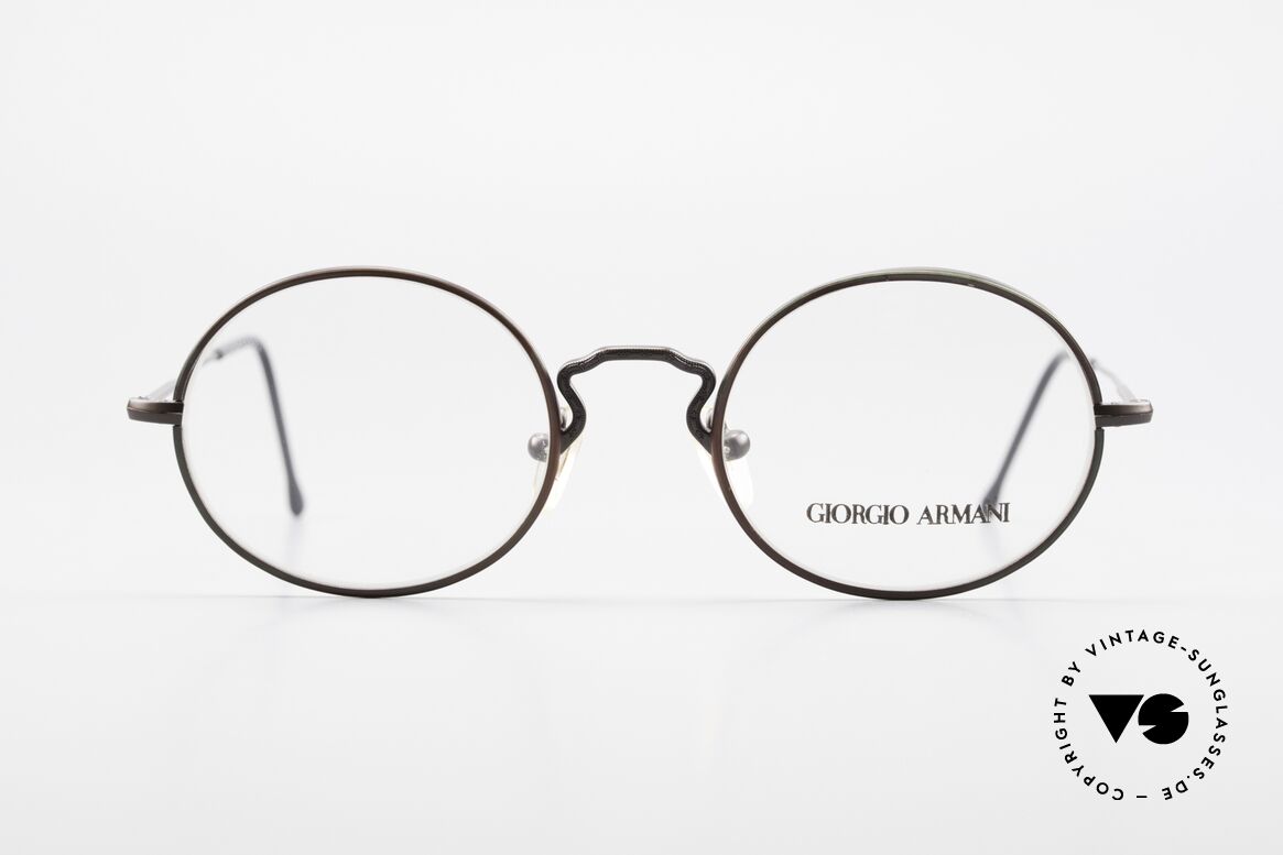 Giorgio Armani 247 Lackierung Glänzt Braun Grün, ovale Brillenform, M Gr. 49/20; zeitloser Klassiker, Passend für Herren