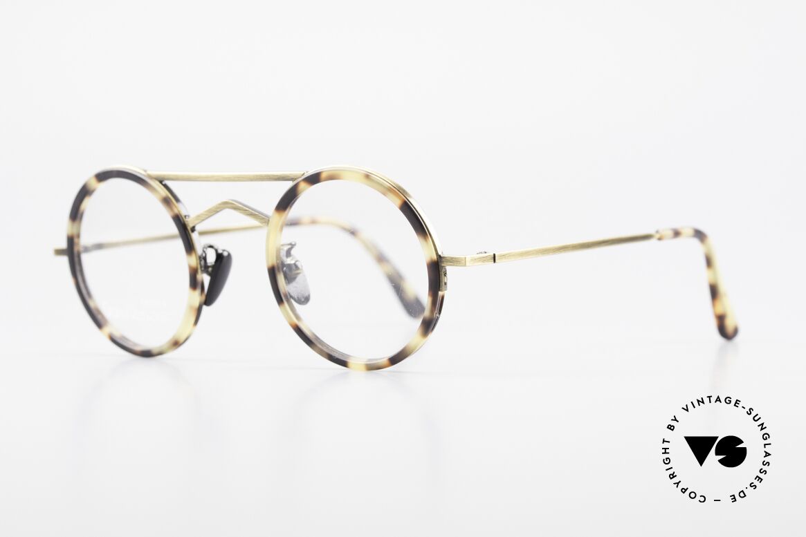 Gianni Versace 620 Runde 90er Vintage Brille, edle Farb-Kombination: antik messing & schildpatt, Passend für Herren und Damen