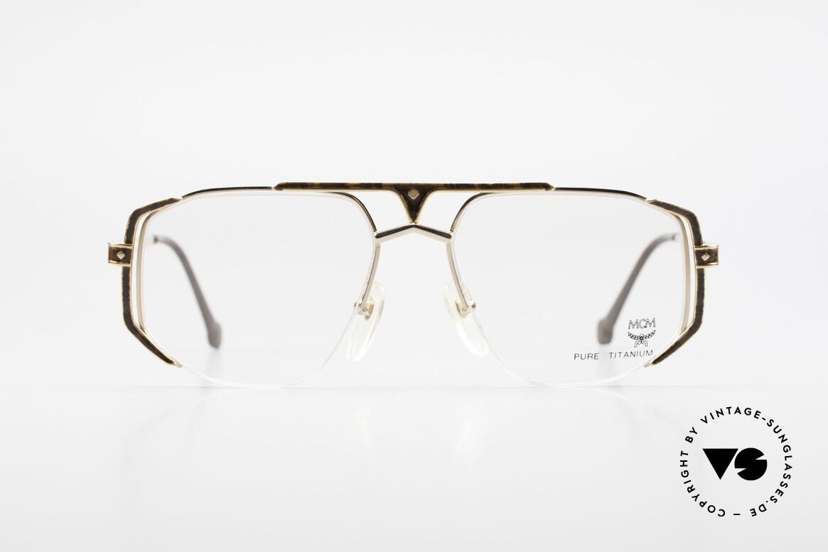 MCM München 5 Pure Titanium Brille Vergoldet, alte MCM Designer-Brillenfassung aus den 90ern, Passend für Herren