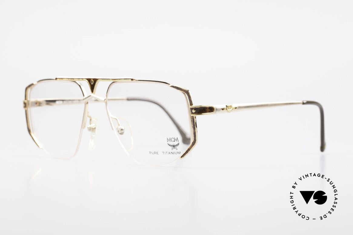 MCM München 5 Pure Titanium Brille Vergoldet, edle 90er Brille mit Seriennummer; Top-Qualität, Passend für Herren