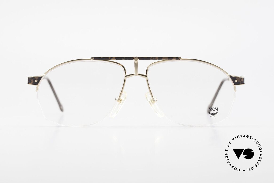 MCM München 10 Vergoldete Brille Wurzelholz, alte MCM Designer-Brillenfassung aus den 90ern, Passend für Herren