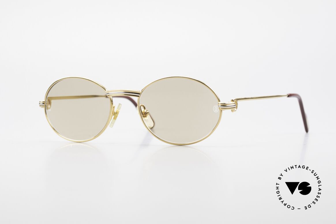 Cartier Saint Honore - S Kleine Ovale Sonnenbrille 90er, ovale VINTAGE Cartier Sonnenbrille von circa 1998, Passend für Herren und Damen