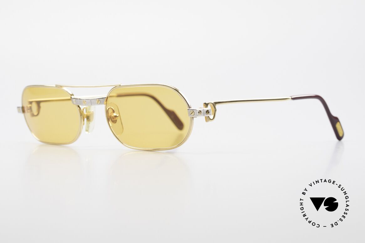 Cartier MUST Santos - S Elton John Sonnenbrille 80er, 22kt vergoldet und mit dem berühmten Santos-Dekor, Passend für Herren und Damen