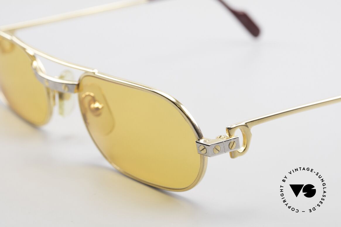 Cartier MUST Santos - S Elton John Sonnenbrille 80er, 2. hand Modell in neuwertigem Zustand + Gucci Etui, Passend für Herren und Damen