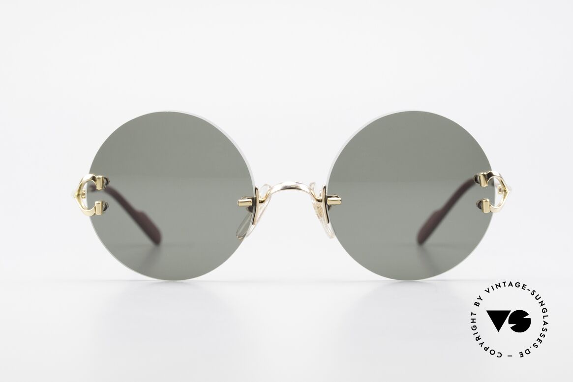 Cartier Madison Limited Limitierte Edition in Large, edle runde Cartier Luxus-Sonnenbrille von 1997, Passend für Herren