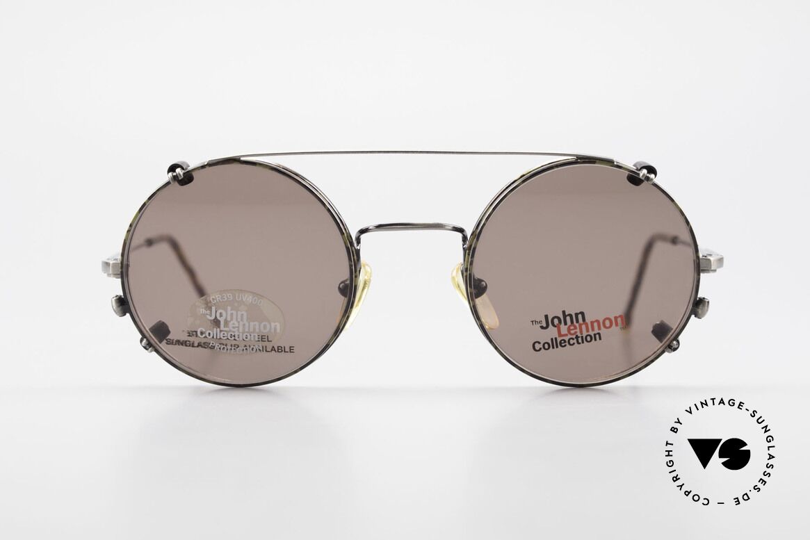 John Lennon - You Are Here Runde Brille Mit Sonnenclip, original 'JOHN LENNON COLLECTION' Sonnenbrille, Passend für Herren und Damen