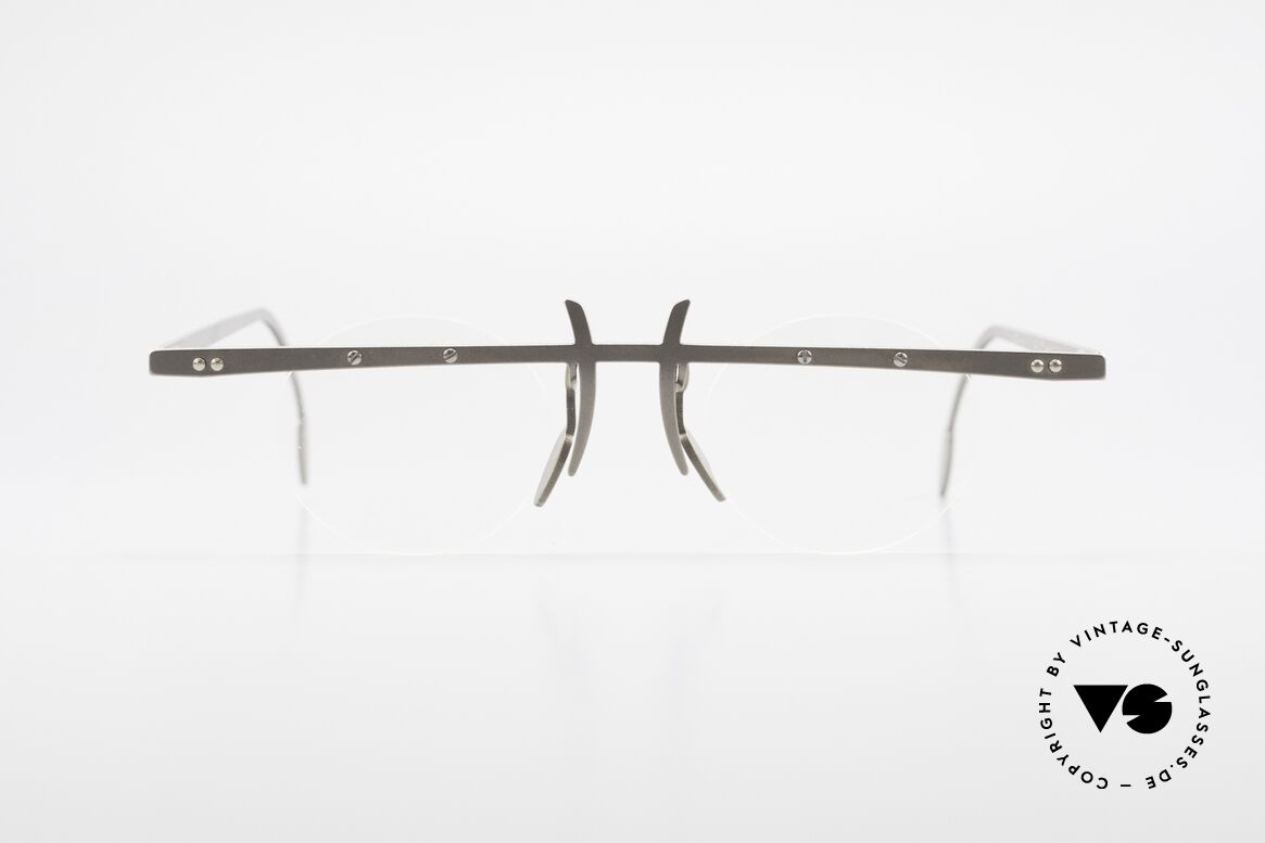 Theo Belgium Tita VI 3 Crazy Brille 90er Titanium, in 1989 gegründet als 'ANTI MAINSTREAM' Brillenmode, Passend für Herren und Damen