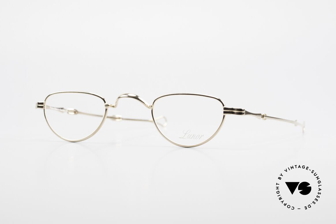 Lunor I 06 Telescopic Ausziehbare Brille Vergoldet, vintage LUNOR Lesebrille mit ausziehbaren Bügeln, Passend für Herren und Damen