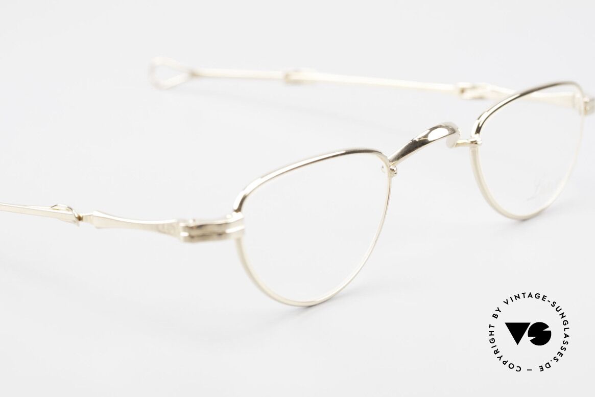 Lunor I 06 Telescopic Ausziehbare Brille Vergoldet, altes, ungetragenes LUNOR Einzelstück (RARITÄT!), Passend für Herren und Damen